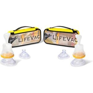 LifeVac Yellow Travel Kit 2 Pack - Portable Suction Rescue Device, First Aid